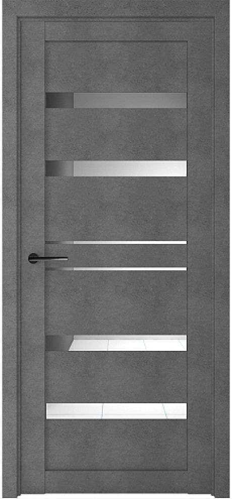 Межкомнатная дверь с зеркалом Дрезден Темный Бетон Зеркало (ALBERO)