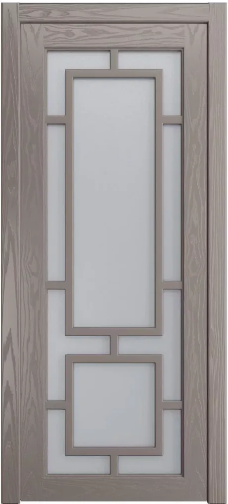 Межкомнатная дверь со стеклом Италия Темно-серый Шпон (Мильяна)