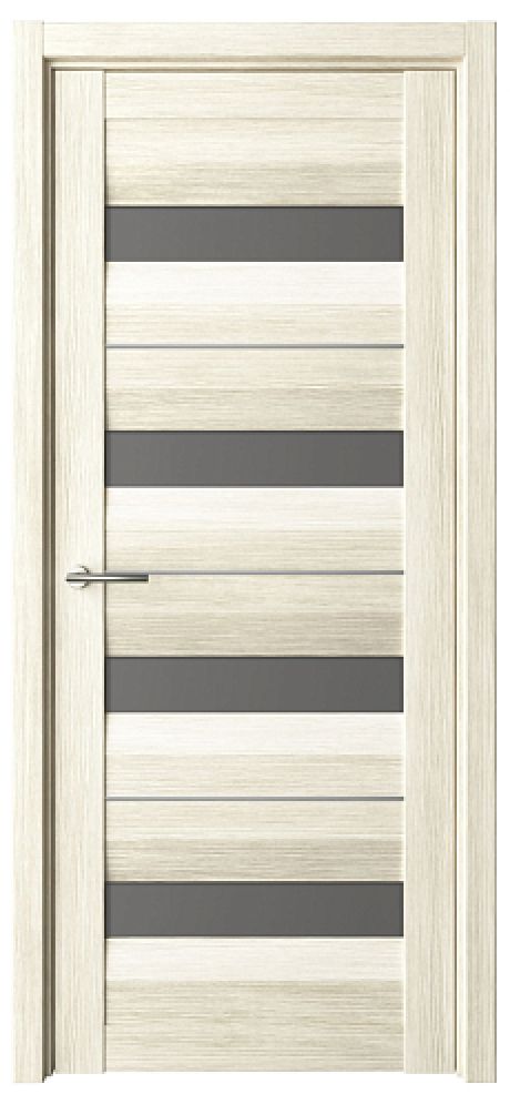 Межкомнатная дверь со стеклом Барселона Белый кипарис Эко-шпон Стекло графитовое (ALBERO)