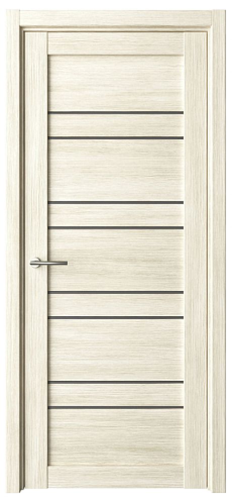 Межкомнатная дверь со стеклом Дублин Белый кипарис Эко-шпон Стекло графитовое (ALBERO)