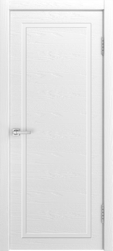 Глухая межкомнатная дверь ID-Лайн 1 Белоснежный Шпон (Мильяна)