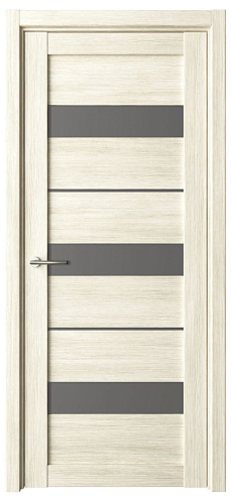 Межкомнатная дверь со стеклом Прага Белый кипарис Эко-шпон Стекло графитовое (ALBERO)