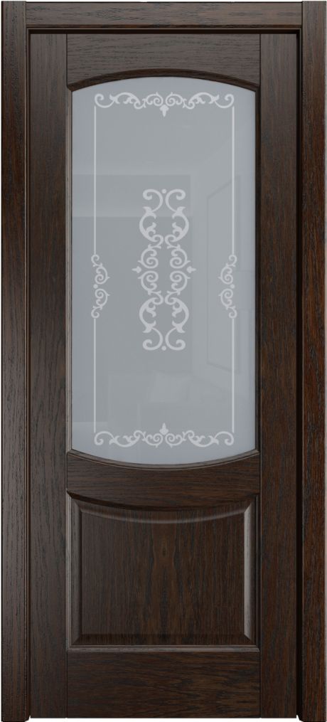 Межкомнатная дверь со стеклом Эрнеста Дуб коньячный Шпон (Мильяна)