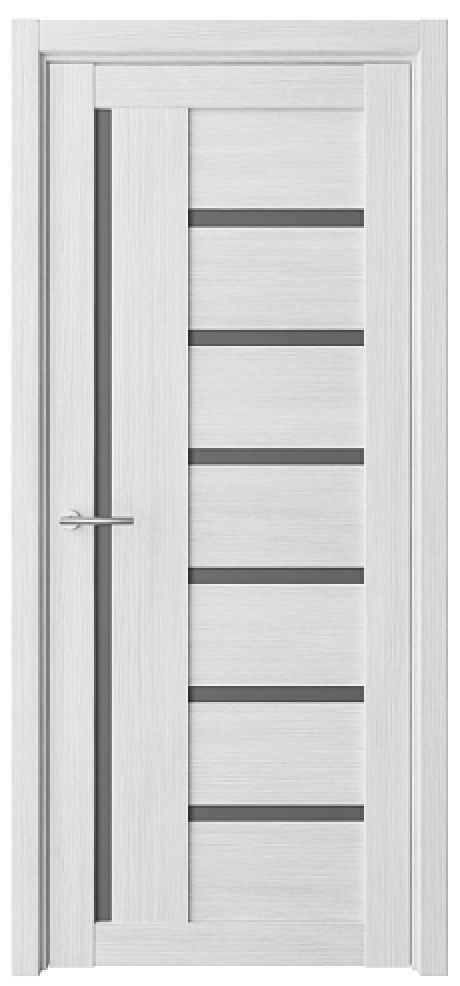 Межкомнатная дверь со стеклом Мадрид Кедр снежный Эко-шпон Стекло графитовое (ALBERO)