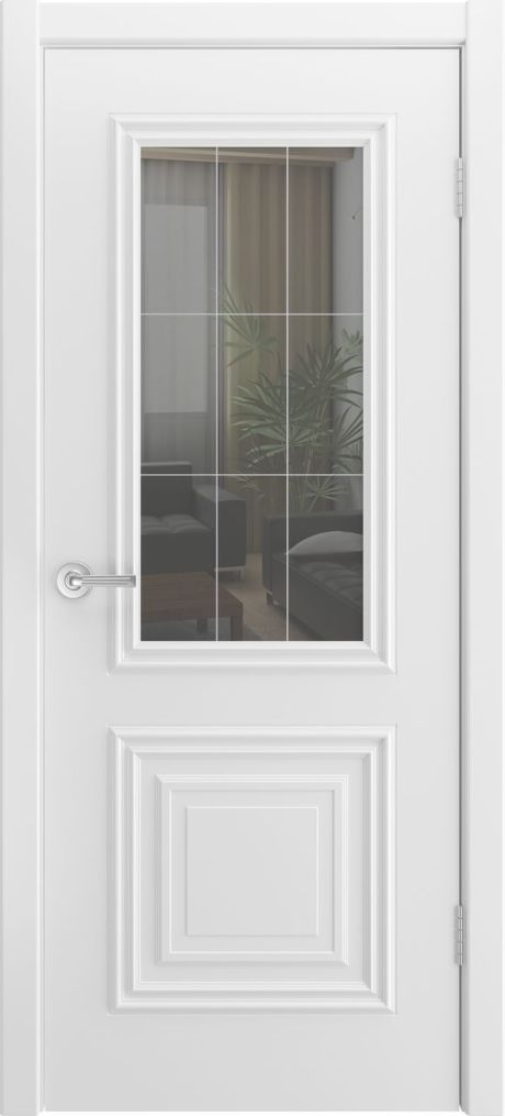Межкомнатная дверь со стеклом Турин Белый Эмаль (Шейл Дорс)