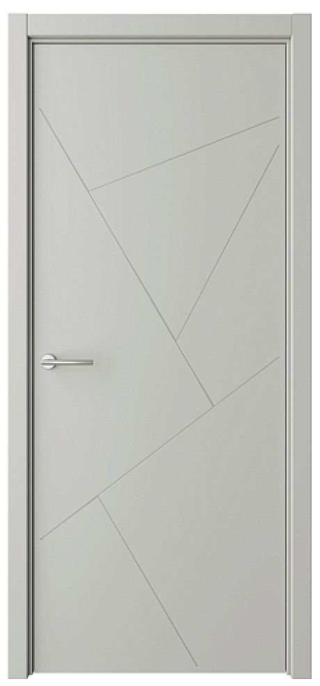 Глухая межкомнатная дверь Геометрия-2 Серый Эмаль (ALBERO)