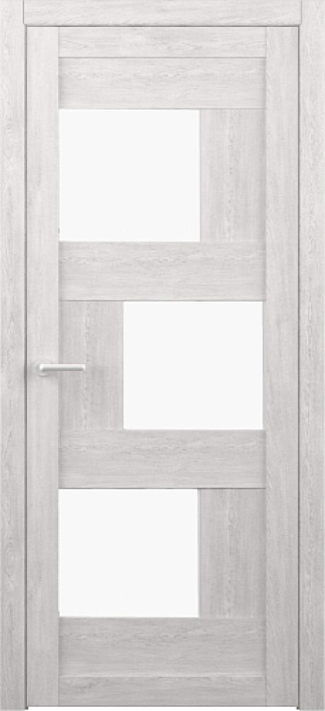 Межкомнатная дверь со стеклом Стокгольм Дуб нордик Эко-шпон Стекло белое (ALBERO)