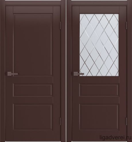 Межкомнатная дверь Stella Шоколад Эмаль (Лига дверей)