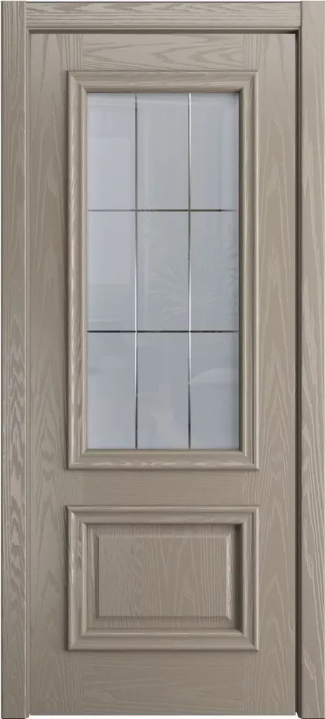 Межкомнатная дверь со стеклом Бристоль Премиум Латте Шпон (Мильяна)