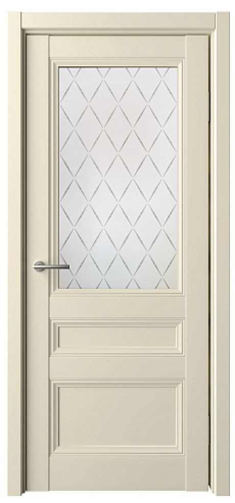 Межкомнатная дверь со стеклом Византия Сэнд Vinyl Стекло мателюкс "Лорд серый" (ALBERO)