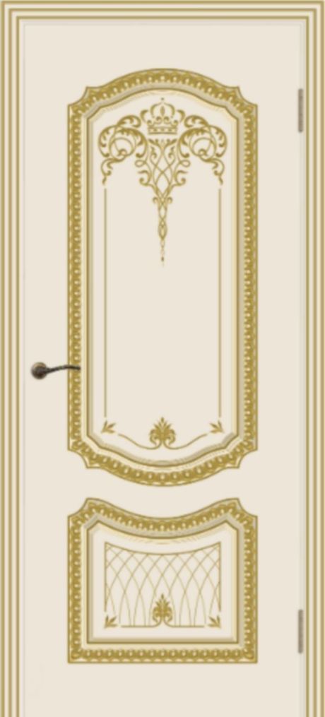 Глухая межкомнатная дверь Соло Нью Шампань с патиной Золото Эмаль (Шейл Дорс)