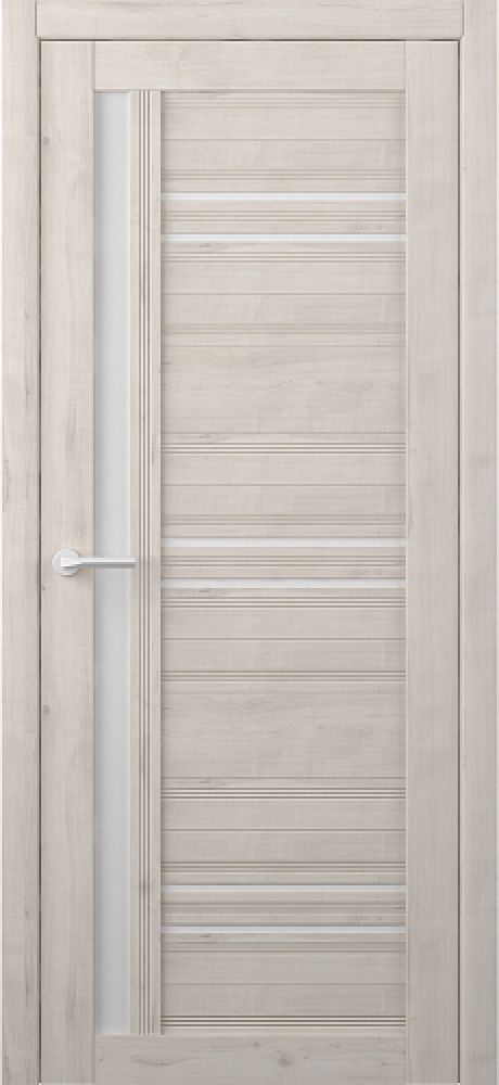 Межкомнатная дверь со стеклом Невада Кремовый Soft Touch Стекло белое (ALBERO)