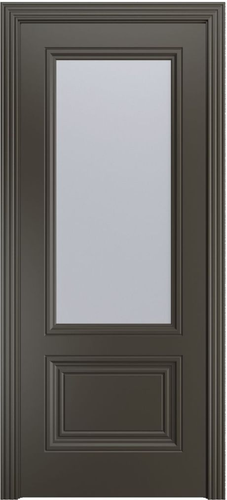 Межкомнатная дверь со стеклом Версаль-1Ф Премиум Гриджио Эмаль (Мильяна)