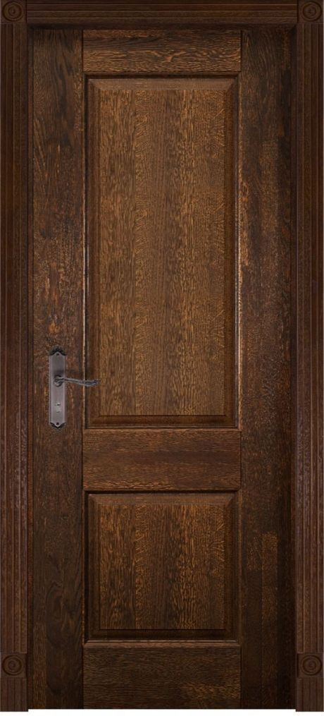 Глухая межкомнатная дверь Классик №1 Античный орех Массив дуба (ОКА)