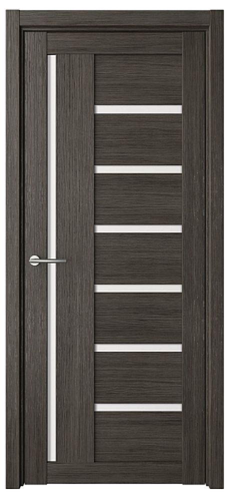 Межкомнатная дверь со стеклом Мадрид Серый кедр Эко-шпон Стекло белое (ALBERO)