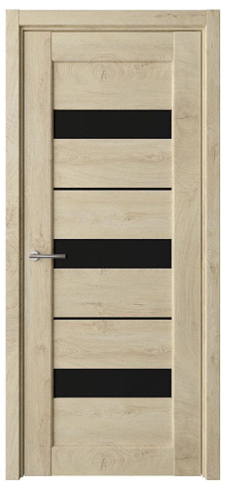Межкомнатная дверь со стеклом Бостон Дуб золотистый CPL TL Стекло черное (ALBERO)