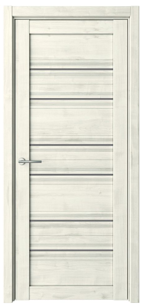 Межкомнатная дверь со стеклом Техас ширина 60 см Жемчужный Soft Touch (ALBERO)