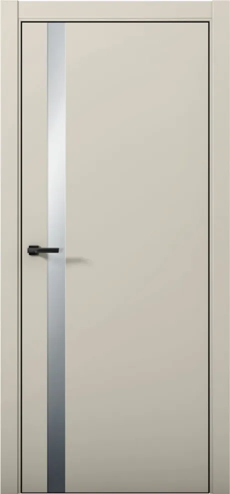 Межкомнатная дверь со стеклом ESTETICA 07 Силк грей Кромка AL Black (Brandoors)