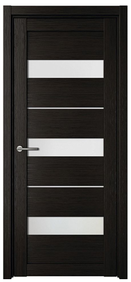 Межкомнатная дверь со стеклом Прага Темный кипарис Эко-шпон Стекло мателюкс (ALBERO)