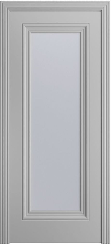 Межкомнатная дверь со стеклом Версаль-Ф Премиум Светло серая Эмаль (Мильяна)