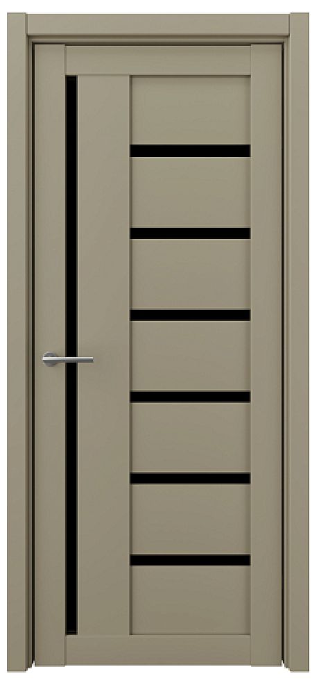 Межкомнатная дверь со стеклом Мадрид Серый Vinyl Стекло черное (ALBERO)