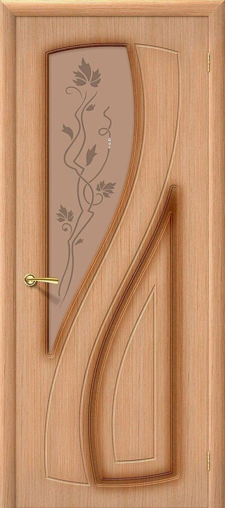 Межкомнатная дверь остекленная Лагуна Ф-01 (Дуб) (BRAVO)