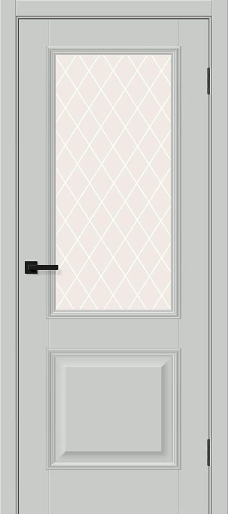 Межкомнатная дверь остекленная Классик-13 Grey Silk (ĒLPORTA)