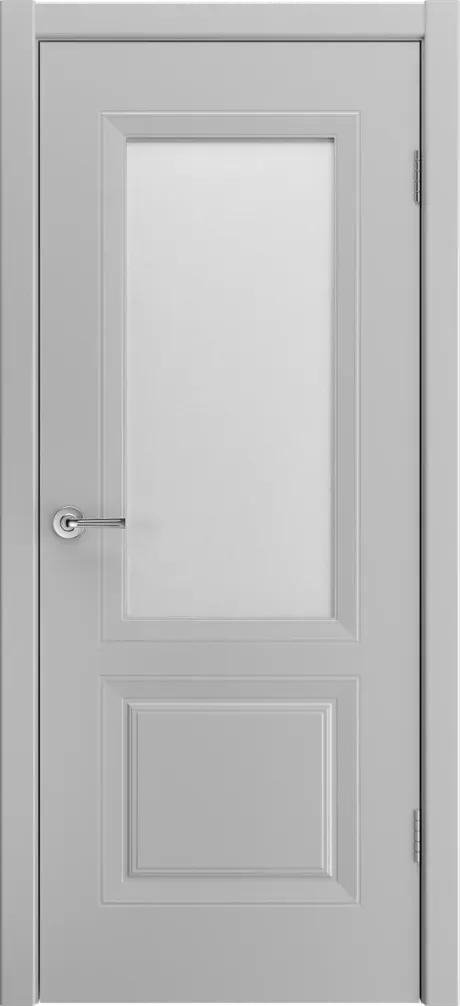 Межкомнатная дверь со стеклом Белли RAL 7047 Эмаль (Шейл Дорс)