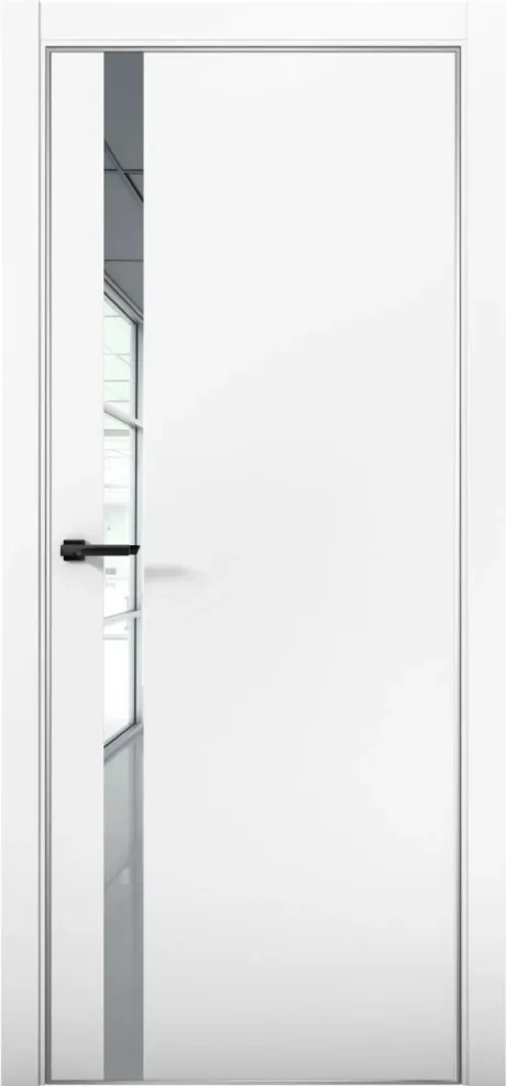 Межкомнатная дверь с зеркалом ESTETICA 07 Аляска Анодированная кромка AL (Brandoors)