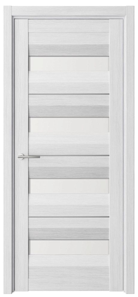Межкомнатная дверь со стеклом Барселона Кедр снежный Эко-шпон Стекло белое (ALBERO)