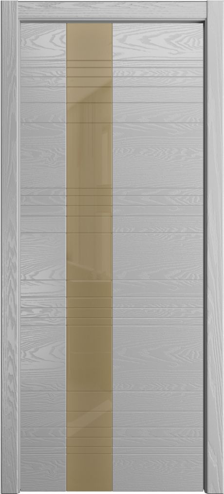 Межкомнатная дверь со стеклом ID-HL Светло серая Шпон (Мильяна)