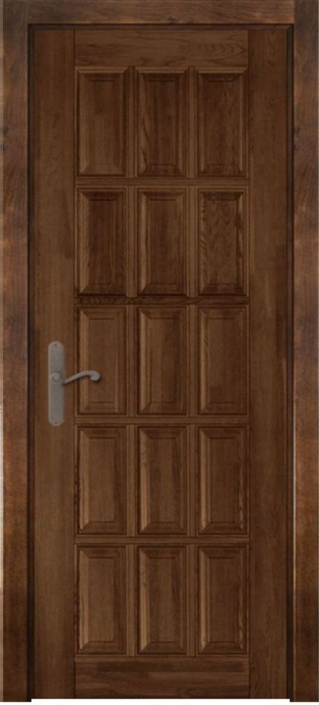 Глухая межкомнатная дверь Лондон Античный орех Массив ольхи (ОКА)