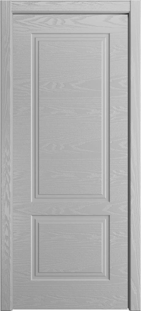 Глухая межкомнатная дверь ID-Челси 2 Светло серая Шпон (Мильяна)