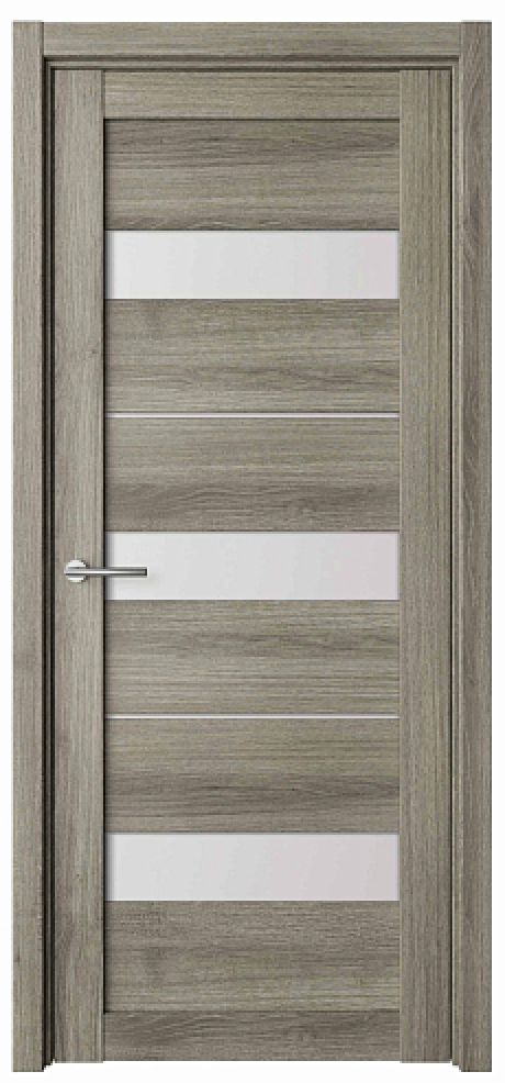 Межкомнатная дверь со стеклом Прага Пепельный ясень Эко-шпон Стекло белое (ALBERO)