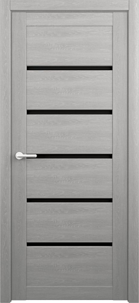 Межкомнатная дверь со стеклом Вена Пепельный дуб Art-Vinyl Стекло черное (ALBERO)