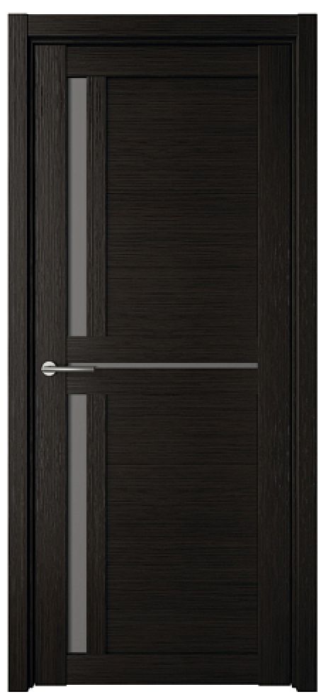 Межкомнатная дверь со стеклом Кельн Темный кипарис Эко-шпон Стекло графитовое (ALBERO)