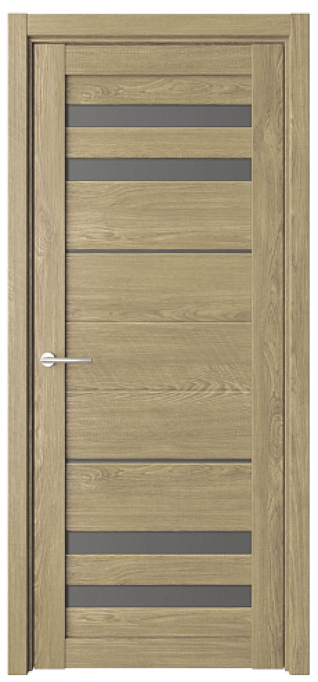 Межкомнатная дверь со стеклом Пекин Натуральный дуб Эко-шпон Стекло графитовое (ALBERO)