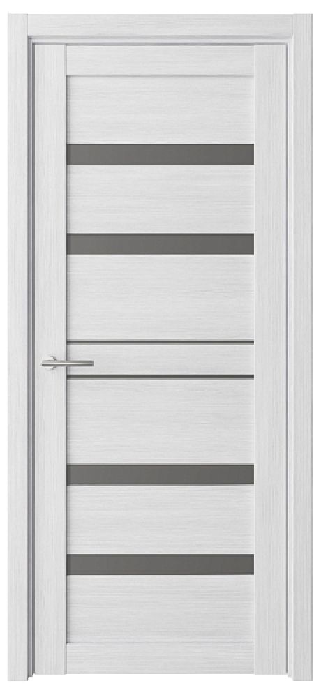 Межкомнатная дверь со стеклом Дрезден Кедр снежный Эко-шпон Стекло графитовое (ALBERO)