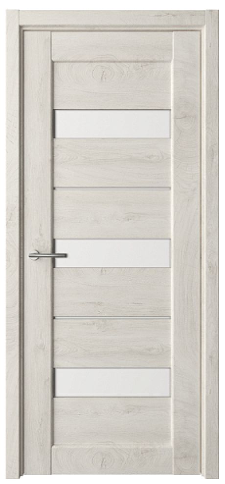 Межкомнатная дверь со стеклом Бостон Дуб снежный CPL TL Стекло белое (ALBERO)