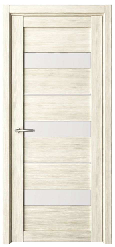 Межкомнатная дверь со стеклом Прага Белый кипарис Эко-шпон Стекло белое (ALBERO)