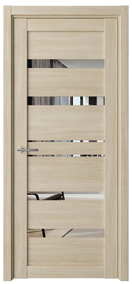 Межкомнатная дверь с зеркалом Дрезден Лиственница мокко Эко-шпон Зеркало (ALBERO)