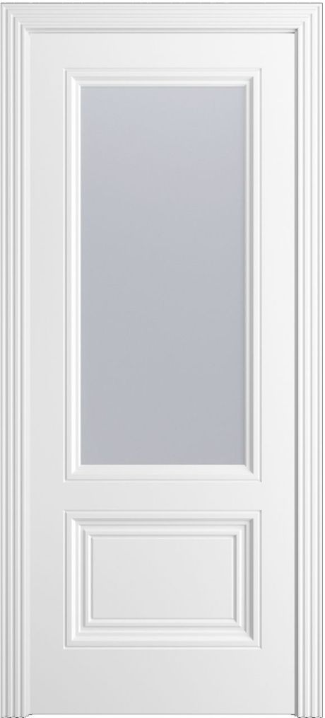 Межкомнатная дверь со стеклом Версаль-1Ф Премиум Белоснежный Эмаль (Мильяна)