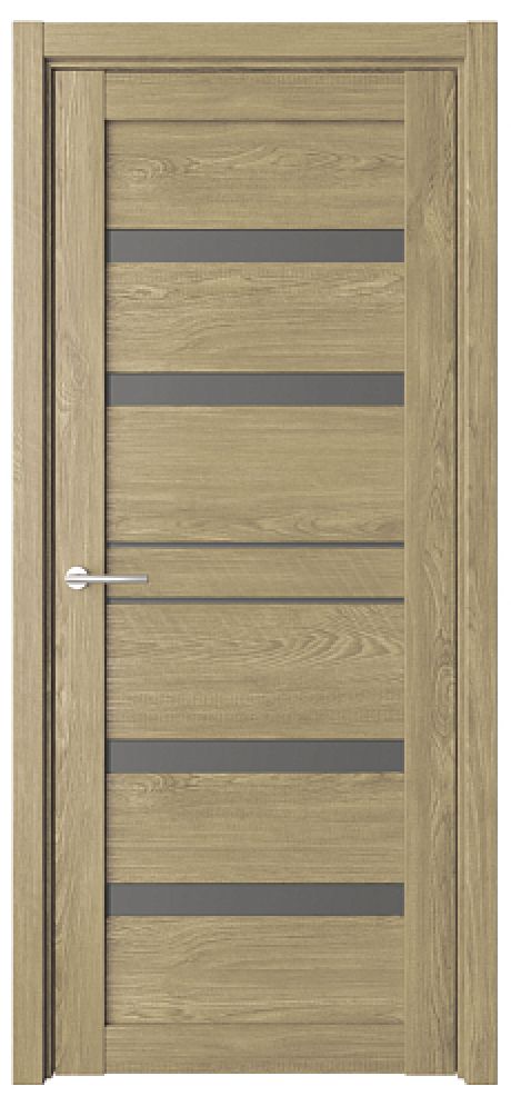 Межкомнатная дверь со стеклом Дрезден Натуральный дуб Эко-шпон Стекло графитовое (ALBERO)