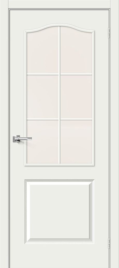 Межкомнатная дверь остекленная 32С Л-04 (Белый) (BRAVO)