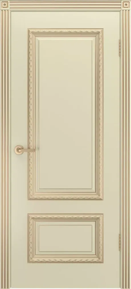 Глухая межкомнатная дверь Дуэт R В1 Слоновая кость с патиной Золото Эмаль (Шейл Дорс)