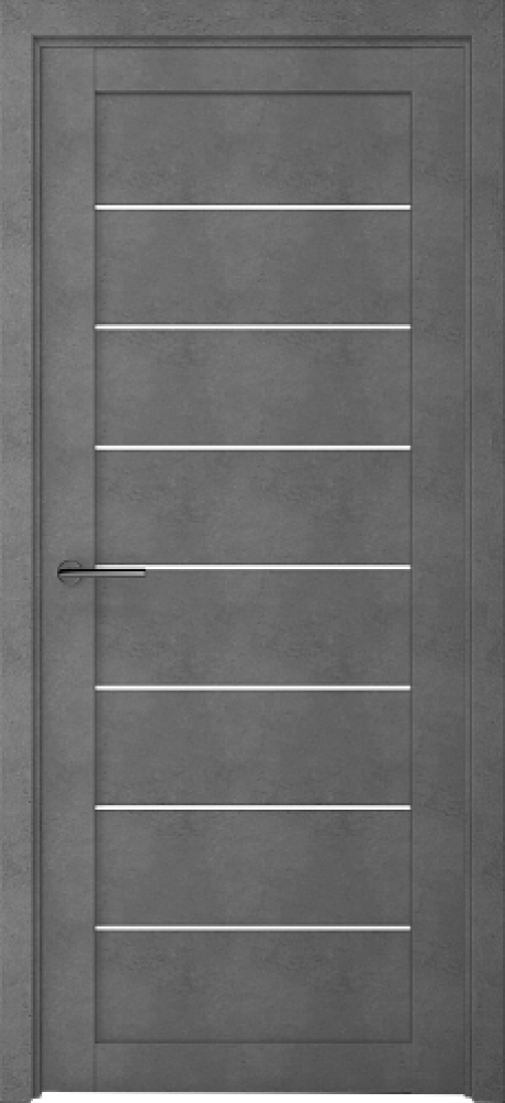 Межкомнатная дверь со стеклом Сеул Темный Бетон Стекло белое (ALBERO)