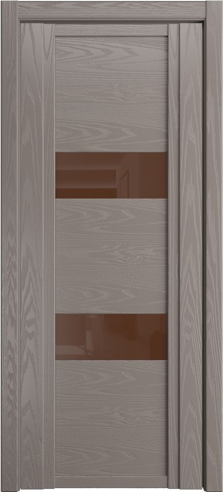 Межкомнатная дверь со стеклом QDO N Темно-серый Шпон (Мильяна)