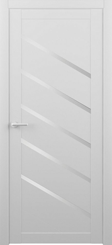 Межкомнатная дверь со стеклом Сингапур Кедр снежный Эко-шпон Стекло мателюкс (ALBERO)