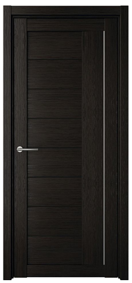 Межкомнатная дверь со стеклом Марсель Темный кипарис Эко-шпон Стекло черное (ALBERO)