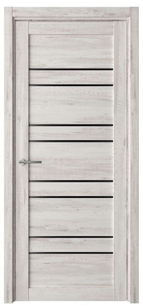 Межкомнатная дверь со стеклом Дублин Темный кипарис Эко-шпон Стекло черное (ALBERO)